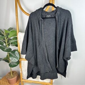 Christopher Fischer Cashmere Grey Hooded Short Sleeve Cardigan sz XS/S